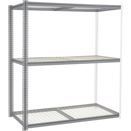 Global Industrial High Cap. Add-On Rack 72Wx48Dx84H 3 Levels Wire Deck 1000 Lb. Per Level GRY 581030GY